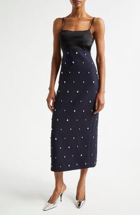 A.L.C. Alana Rhinestone Slipdress in Evening Blue/Black/Crystal at Nordstrom Rack, Size 00