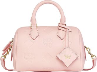 MCM Small Ella Boston Bag in Maxi Monogram Leather in Lotus Pink at Nordstrom