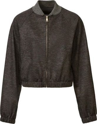 Fabiana Filippi zip-front cropped bomber jacket - Grey