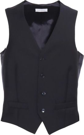 Luigi Bianchi Mantova Gilet - Heren - Gillet - Blauw - L - Leer - Kostuums