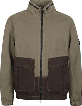 Stone Island Jassen, Heren, Groen, L, Katoen, Overshirt Jas