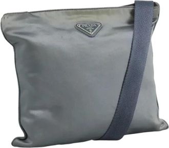Prada Pre-owned Satin prada-bags - Dames - Vintage Schoudertas - Blauw - ONE Size - Satijn - Vintage