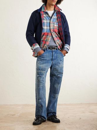 Polo Ralph Lauren Embroidered Patchwork Checked Cotton-Flannel Overshirt