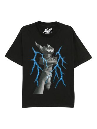 Melt graphic-print T-shirt - Black