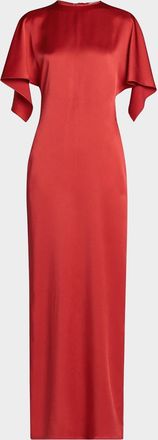 Stella McCartney Satin Tie-Back Maxi Dress
