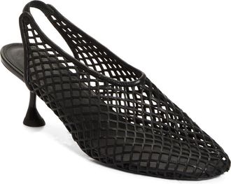 Proenza Schouler Tee Perforated Slingback Pump in Black at Nordstrom, Size 10.5Us