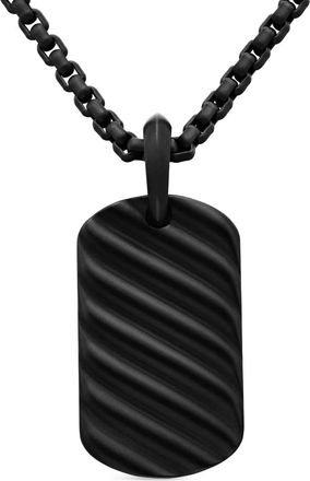 David Yurman Targhetta Sculpted Cable (27mm) - Nero