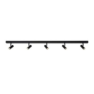 Nordlux Regleta de techo lineal negro minimalista led con 5 puntos de luz