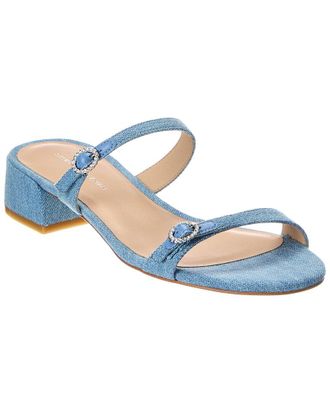 Stuart Weitzman Ginger Xtal Block 35 Denim Sandal
