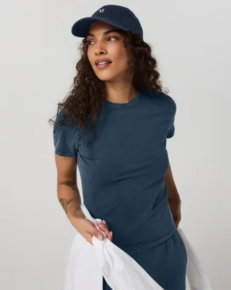 Vuori Clothing Short Sleeve Feather Classic T-Shirt - Garment Dye | Ocean Blue | XS, Size Extra Small