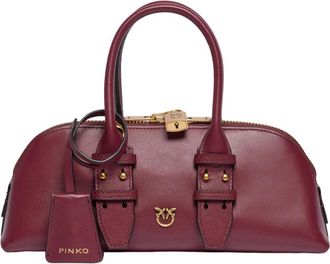 Pinko Bowlingtas Horizontaal Mini - Dames - Handtassen - Rood - ONE Size - Leer - Tassen