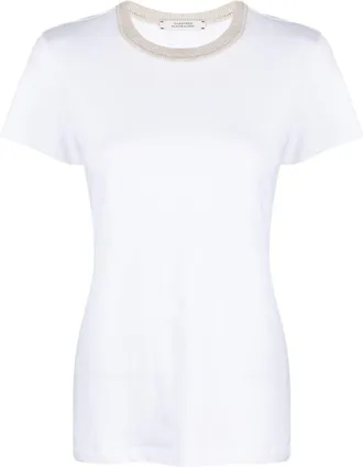 Dorothee Schumacher metallic-threading cotton-blend T-shirt - women - Cotton/Metallic Fibre/Viscose/Elastane/Polyamide/Cotton - 1 - White