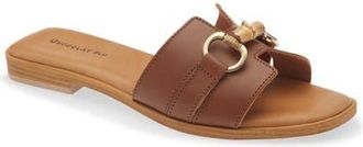 Chocolat Blu Baz Slide Sandal in Brown Leather at Nordstrom, Size 8-8.5Us