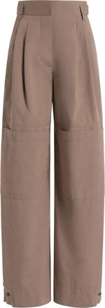 Alberta Ferretti Wide-Leg Trousers with Pleated Front and Seam Accents