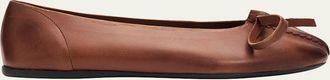 Prada Antiqued Leather Ballerina Flats