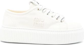 Miu Miu Sneakers con applicazione logo - Bianco