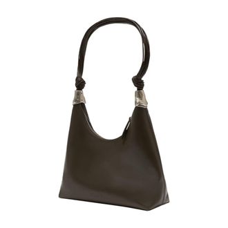 Staud Womens Shoulder Bag Brown Calfskin