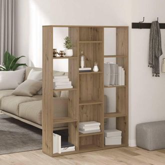 Berkfield Home Room Divider/Book Cabinet Artisan Oak 100x24x140 cm Engineered Wood in Brown | Size: 100 x 24 x 140 cm