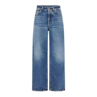 Saint Laurent Neo 90s Wide-Leg Jeans - Dames - Jeans - Blauw - Maat: W26 Katoen