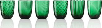 NasonMoretti Idra Set of 6 Water Glasses, Assorted Textures