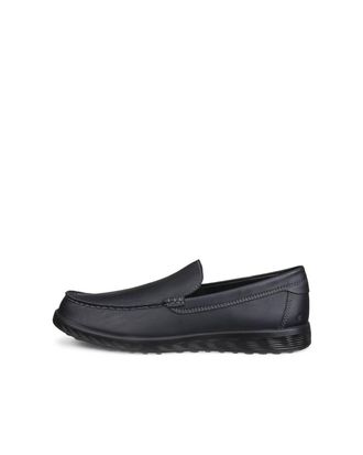 Ecco Mens Lite Moc Leather Moccasin Shoes In Black