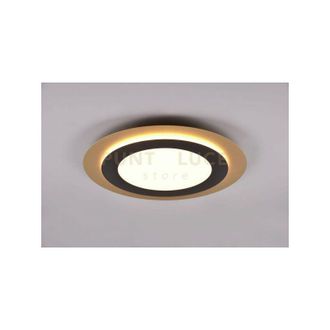 Trio Leuchten MORGAN PLAFONIERA A LED 42W 5600lm, 2700 - 6500KORO ROTONDA BORDO METALLO NERO ILLUMINATO CON TELECOMANDO MULTIFUNZIONE D. 45CM DIMMERABILE