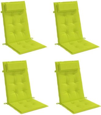 vidaXL Vidaxl - Cojines De Silla Respaldo Alto 4 Uds Tela Oxford Verde Brillo