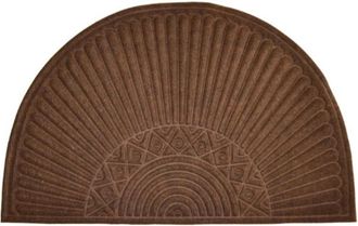 Imports Decor Brown Half Round Door Mat, Non-Slip Indoor Outdoor Polypropylene Entryway Rug with Rubber Backing, Dirt Trapping Welcome Mat