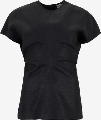 Toteme Kurz&auml;rmeliges Top mit elastischem Bund aus Segeltuch