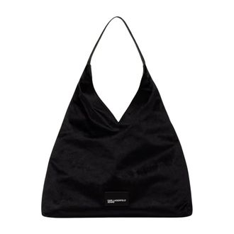 Karl Lagerfeld Tweekleurige denim shopper - unisex - Tassen - Zwart - Maat: ONE Size Denim