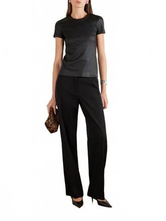 Stouls Leather T-Shirt In Black