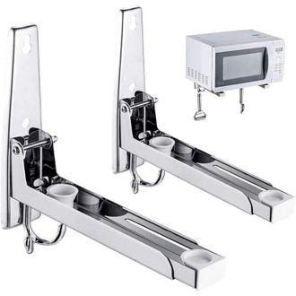 OEM Soportes Para Microondas De Acero Inoxidable 304 Con Brazo Extensible, Con 2 Ganchos, Estante De Pared Para Microondas Y Horno