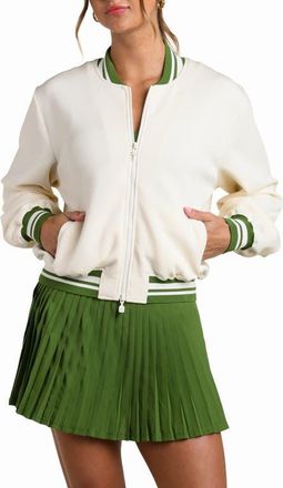 La Blanca Palm Embroidered Bomber Jacket in Chalk at Nordstrom, Size X-Small