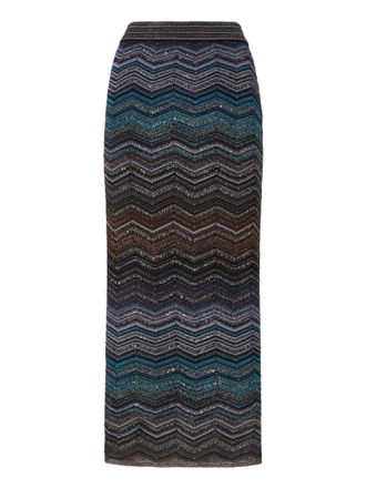 Missoni Multicolor Chevron Sequin Tube Skirt