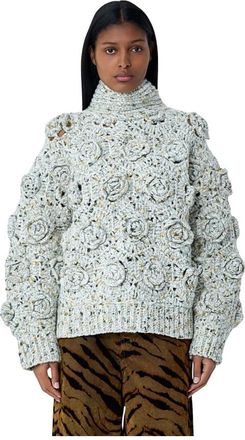 Ganni Crochet Sweater - Dames - Coltruien - Wit - XS - Truien & Vesten