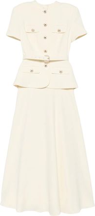 Self Portrait Yellow Belted Cotton Maxi Dress