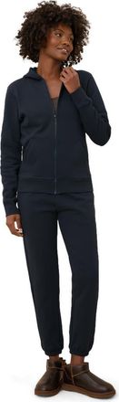 Pact Organic Cotton Brushed Fleece Zip Hoodie in Midnight Blue at Nordstrom, Size X-Small