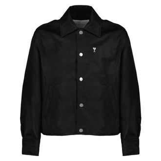 Ami Light Jackets, female, Black, Size: M De Coeur Stud Buttoned Jacket