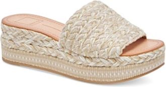Dolce Vita Pazli Sandals Women Ivory Wedge Heel Platform Espadrille HTAT1077