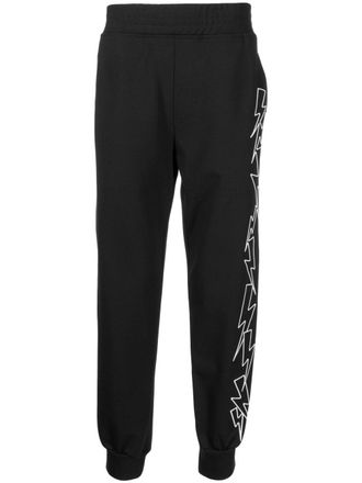 Neil Barrett embroidered-bolts track pants - men - Viscose/Polyamide/Elastane - M - Black