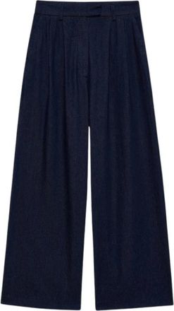 Anine Bing Lou Trouser - Dames - Wijde Broeken - Blauw - L - Katoen - Broeken