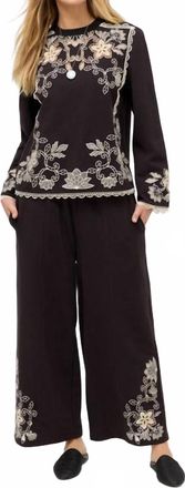 Johnny Was Lucci Venlda Cropped Wide Leg Pant In Black