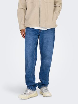 Only & Sons Regular-fit-Jeans ONLY & SONS ONSEDGE STRAIGHT BROMO 0017 DOT DNM NOOS, Herren, Gr. 28, L&auml;nge 32, blau (special bright blau denim), Denim/Jeans, Oberm