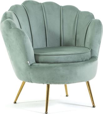 Siediti Fuori e Dentro Sillón relax concha terciopelo verde/oro