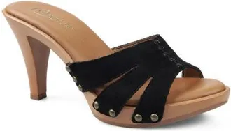 Candie's Camila Platform Slide Sandal in Black Suede at Nordstrom, Size 7