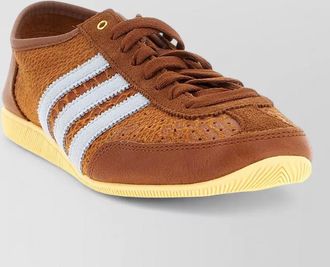 adidas leather animal-print low-top sneakers