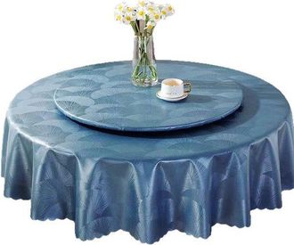 No Brand Mantel Impermeable, Resistente Al Aceite Y A Las Manchas, F&aacute;cil De Limpiar, Redondo, De 160 Cm De Di&aacute;metro Para Mesas De 100 Cm (azul)