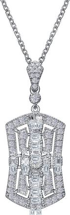 Lafonn Baguette Heritage Simulated Diamond Pendant Necklace in Silver at Nordstrom Rack, Size 20