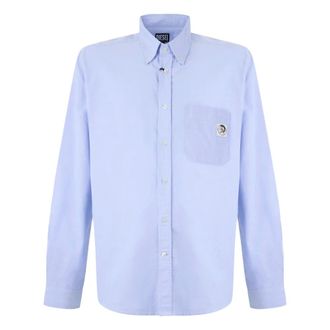 Diesel Casual Shirts, male, Blue, Size: 2XL Long Sleeve Shirt