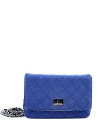 Chanel Reissue 2.55 Wallet on Chain Quilted Jersey crossbody bag - Blu